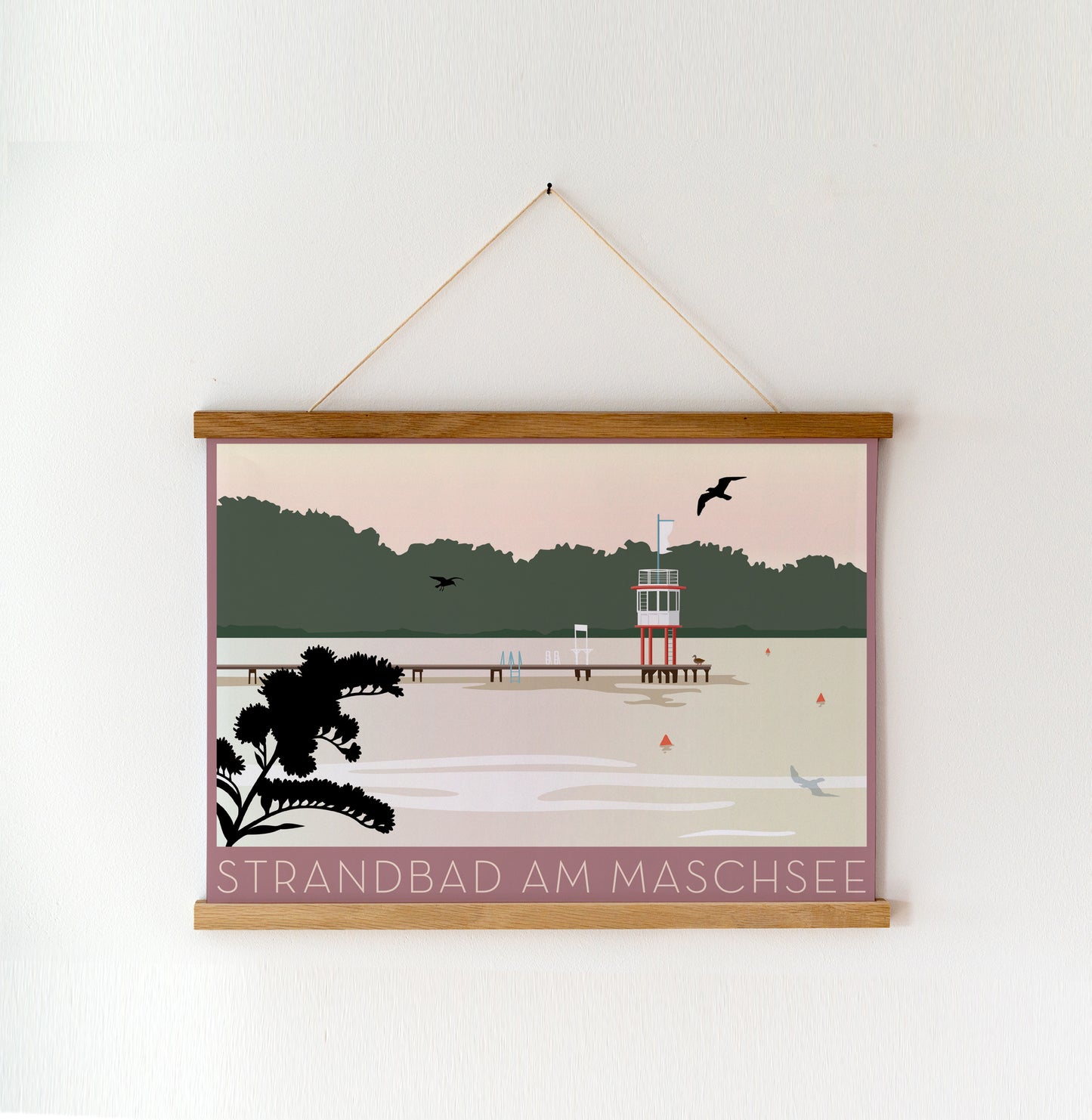 Din A4 Print | Strandbad am Maschsee | Illustration