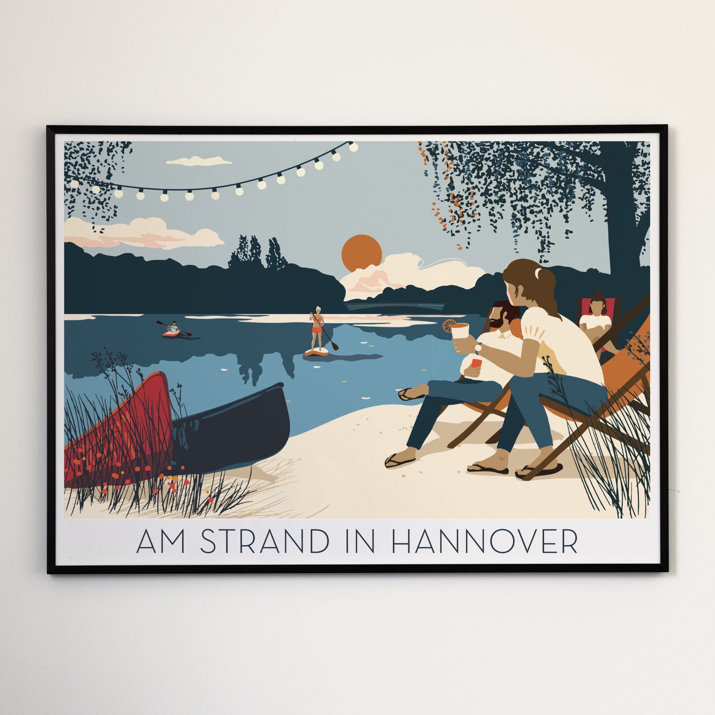 Am Strand in Hannover | Poster | Plakat | Illustration