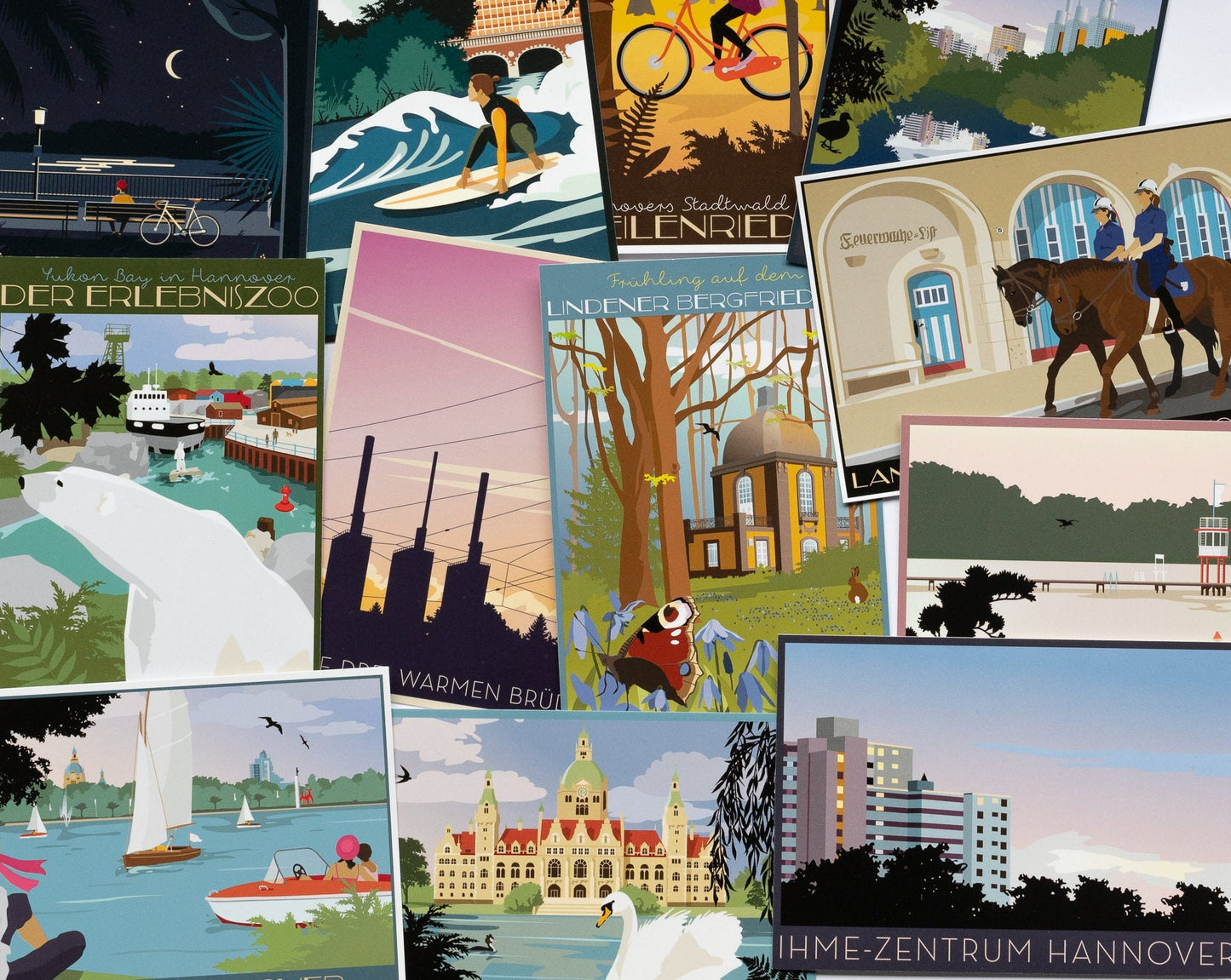 Postkartenset 1 Hannover | Hannovers schönste Ansichten | Illustration