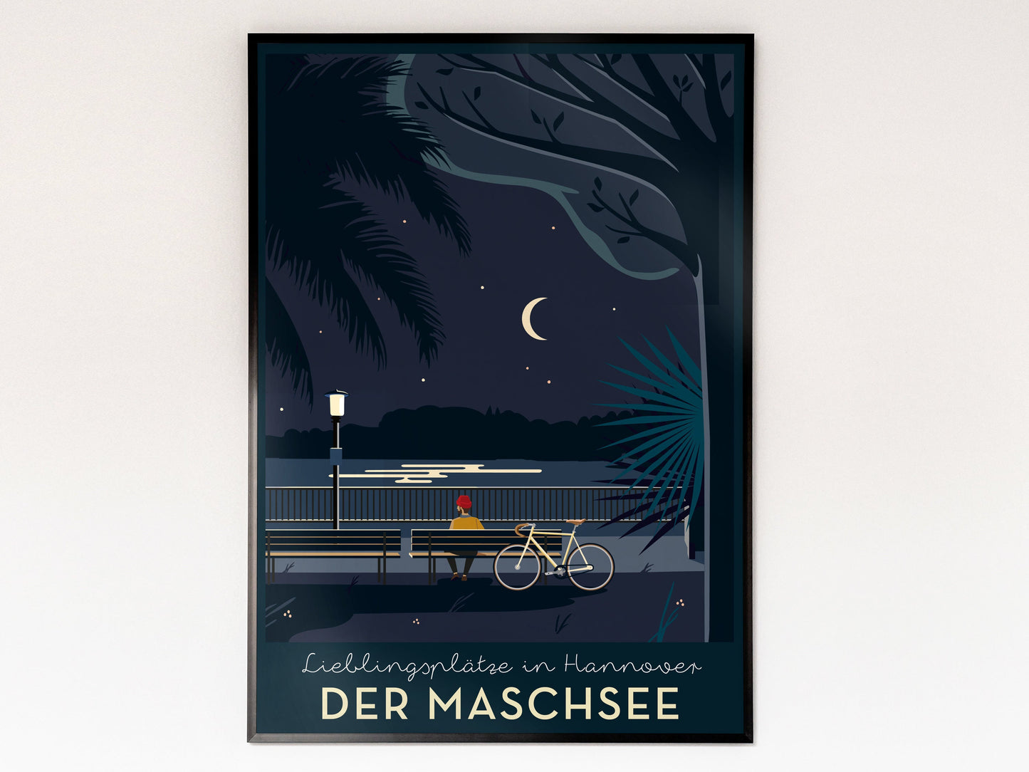 Sommernacht am Maschsee Nordufer | Poster | Plakat | Illustration