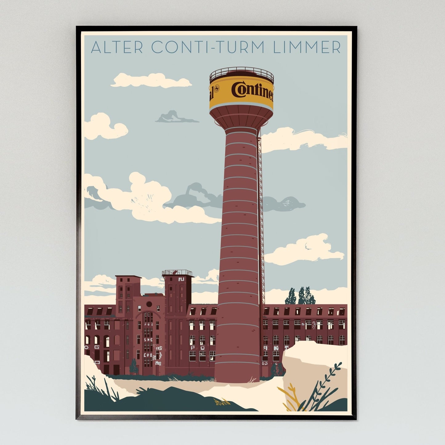 Alter Contiturm in Hannover Limmer | Poster | Plakat | Illustration