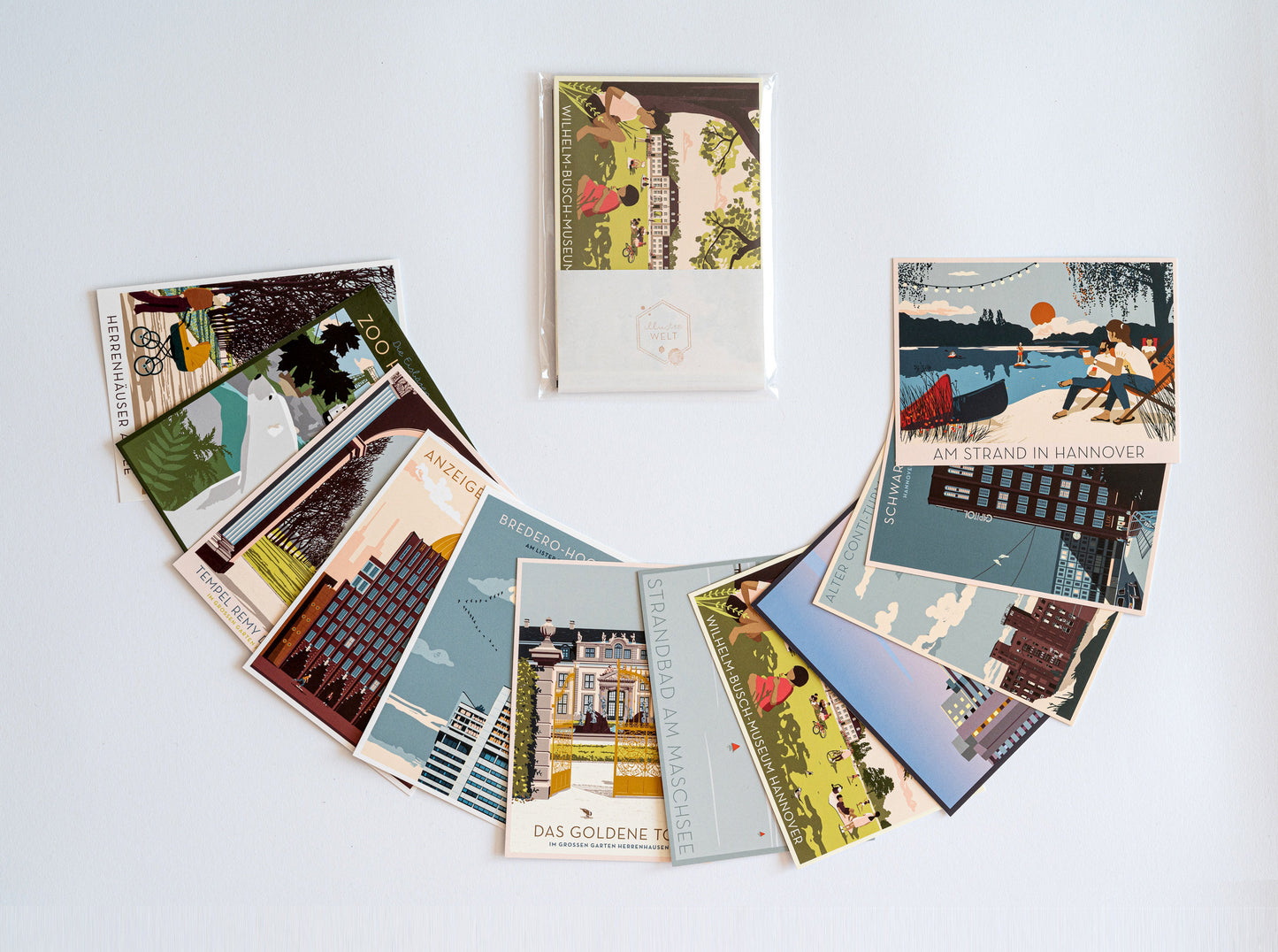 Postkartenset 2 Hannover | Hannovers schönste Ansichten | Illustration | 12 Karten