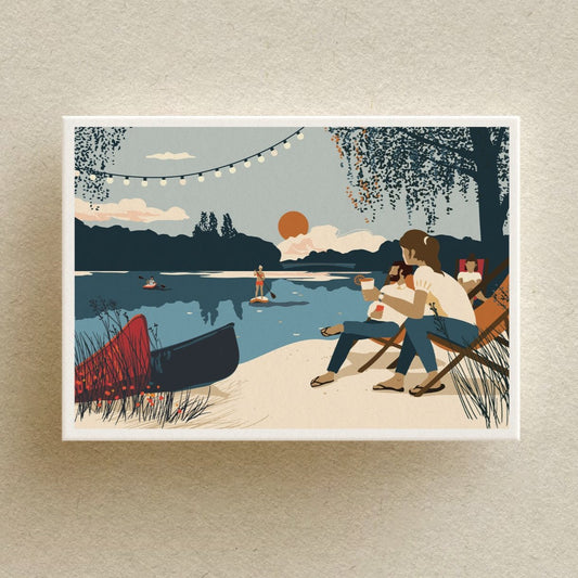 Din A4 Print | Am Strand von Hannover | Standleben | Illustration