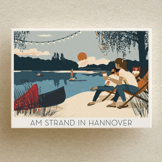 Din A4 Print | Am Strand von Hannover | Standleben | Illustration