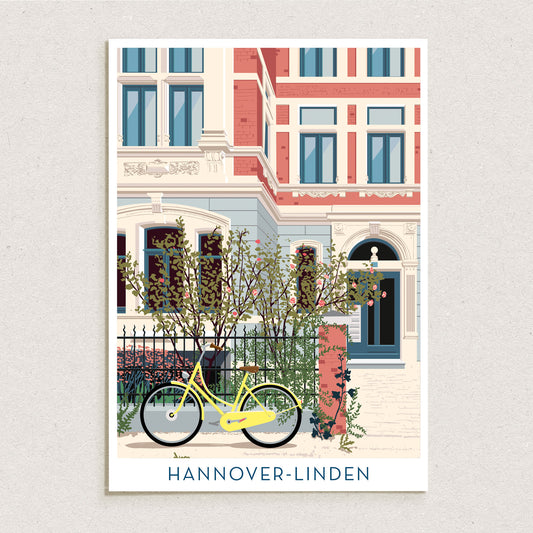 Din A4 Print | Stadtvilla in Linden | Illustration
