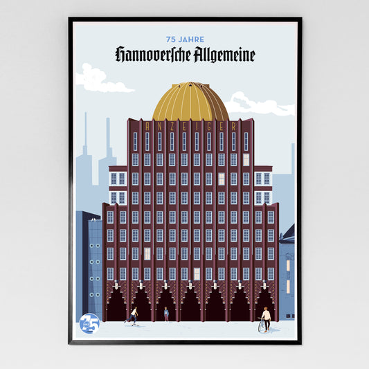 75 Jahre Hannoversche Allgemeine Zeitung | Sonderedition Anzeiger Hochhaus | Poster | Plakat | Wandbild