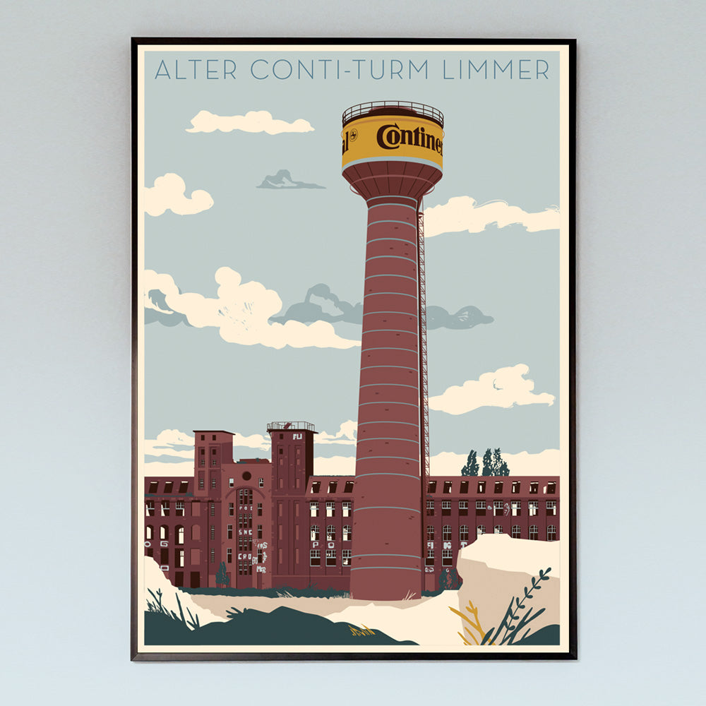 Alter Contiturm in Hannover Limmer | Poster | Plakat | Illustration