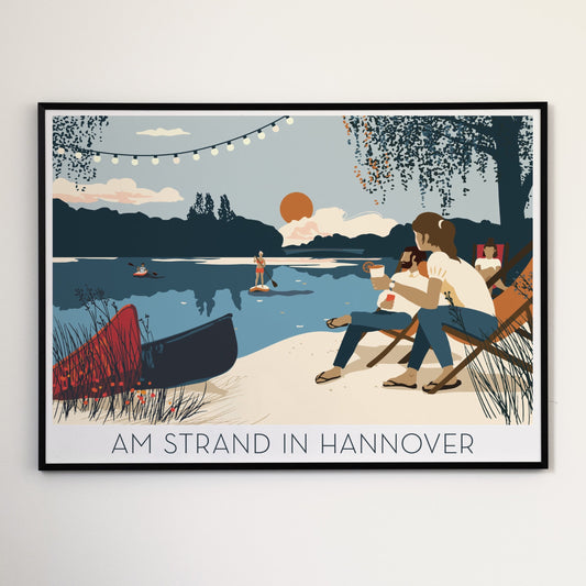 Am Strand in Hannover  | Poster | Plakat | Illustration