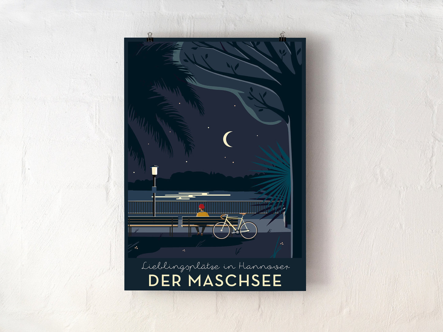 Sommernacht am Maschsee Nordufer | Poster | Plakat | Illustration