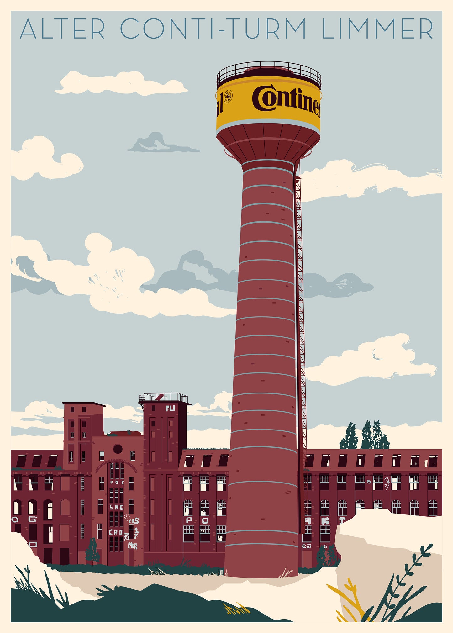 Alter Contiturm in Hannover Limmer | Poster | Plakat | Illustration