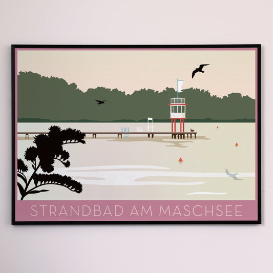 Das Strandbad am Maschsee | Poster | Plakat | Illustration